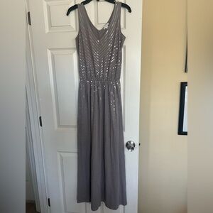Garnet Hill taupe Sequin Maxi Dress